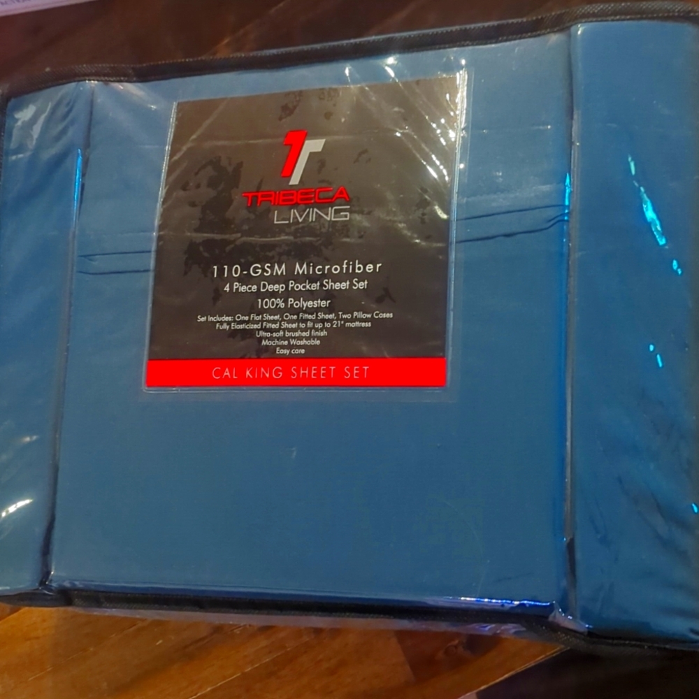 Tribeca Living 110 GSM Microfiber 4pc Deep Pocket Sheet Set in Real, Cal King